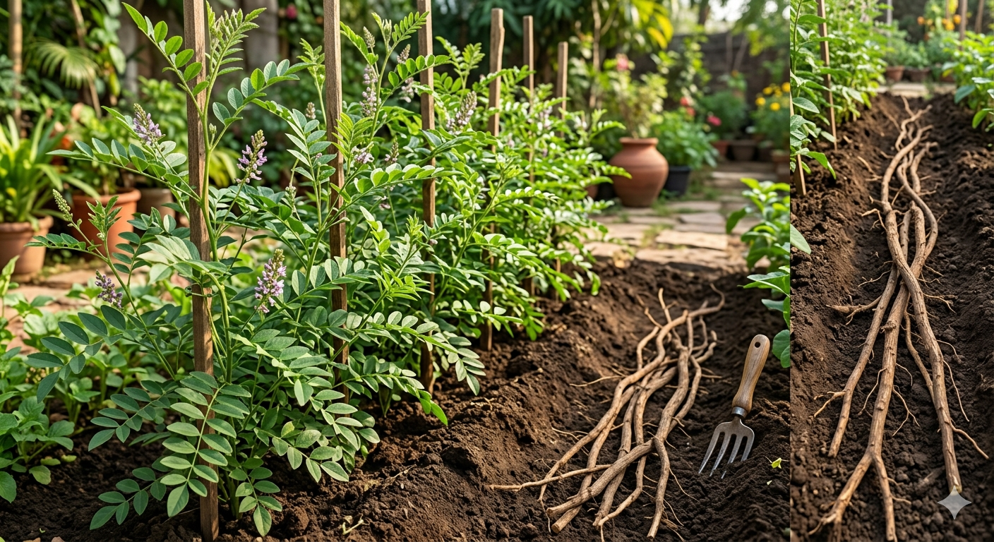 Mulethi Growing India Liquorice Root Yashtimadhu Glycyrrhiza