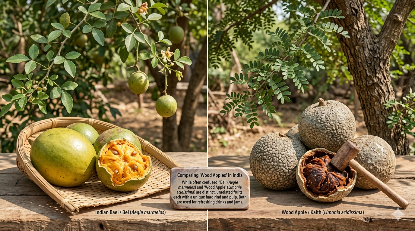 Wood Apple Bel Kaitha Growing India — Sacred Shiva Fruit Encyclopedia
